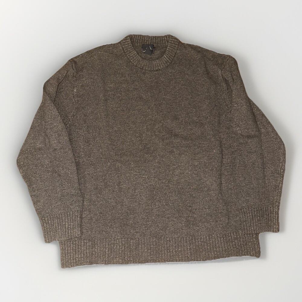 H&M Knotted Sweater Toupe Large 22x25 Relaxed Fit Preppy - Picture 1 of 4